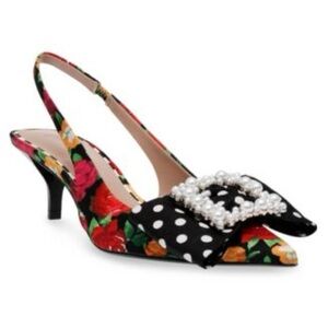 Betsey Johnson Red and Black Slingback Heels